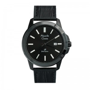 Alexandre Christie AC 1017 Full Black Man Leather MDLIPBA